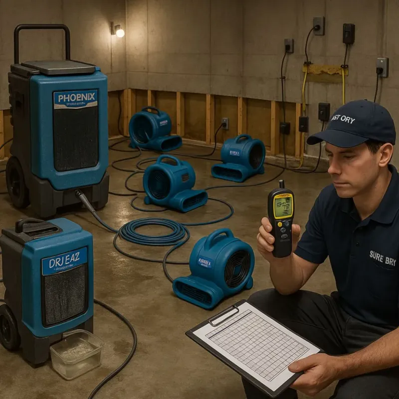 Structural Drying and Dehumidification process in Castle Pines North, CO